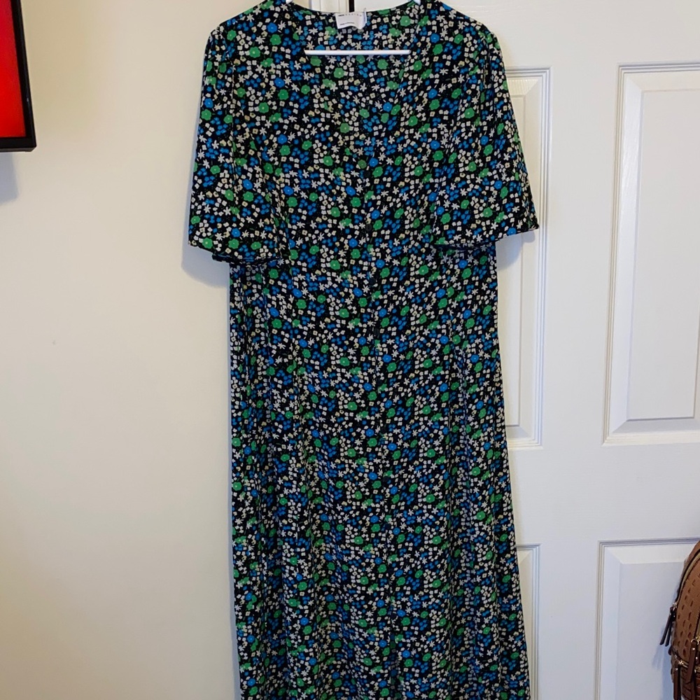 ASOS Black Floral Long Sleeve Dress